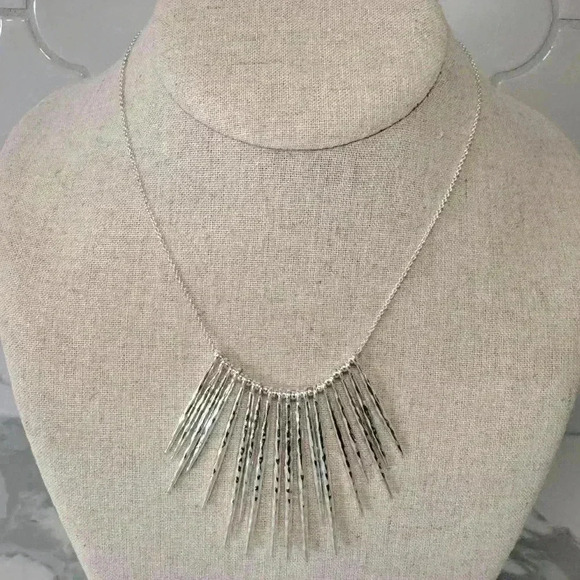 Stella &  Dot Kari Fringe Necklace - Silver - Picture 1 of 6